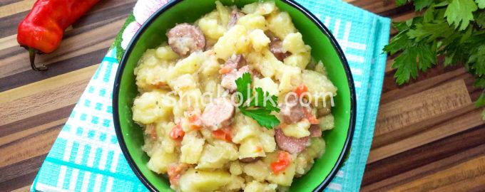 картошка с сосисками